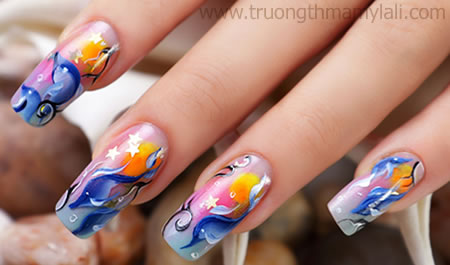 Dạy vẽ nail nghệ thuật cọ bản nâng cao