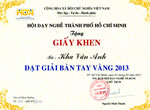 giay khen dat giai ban tay vang 2013